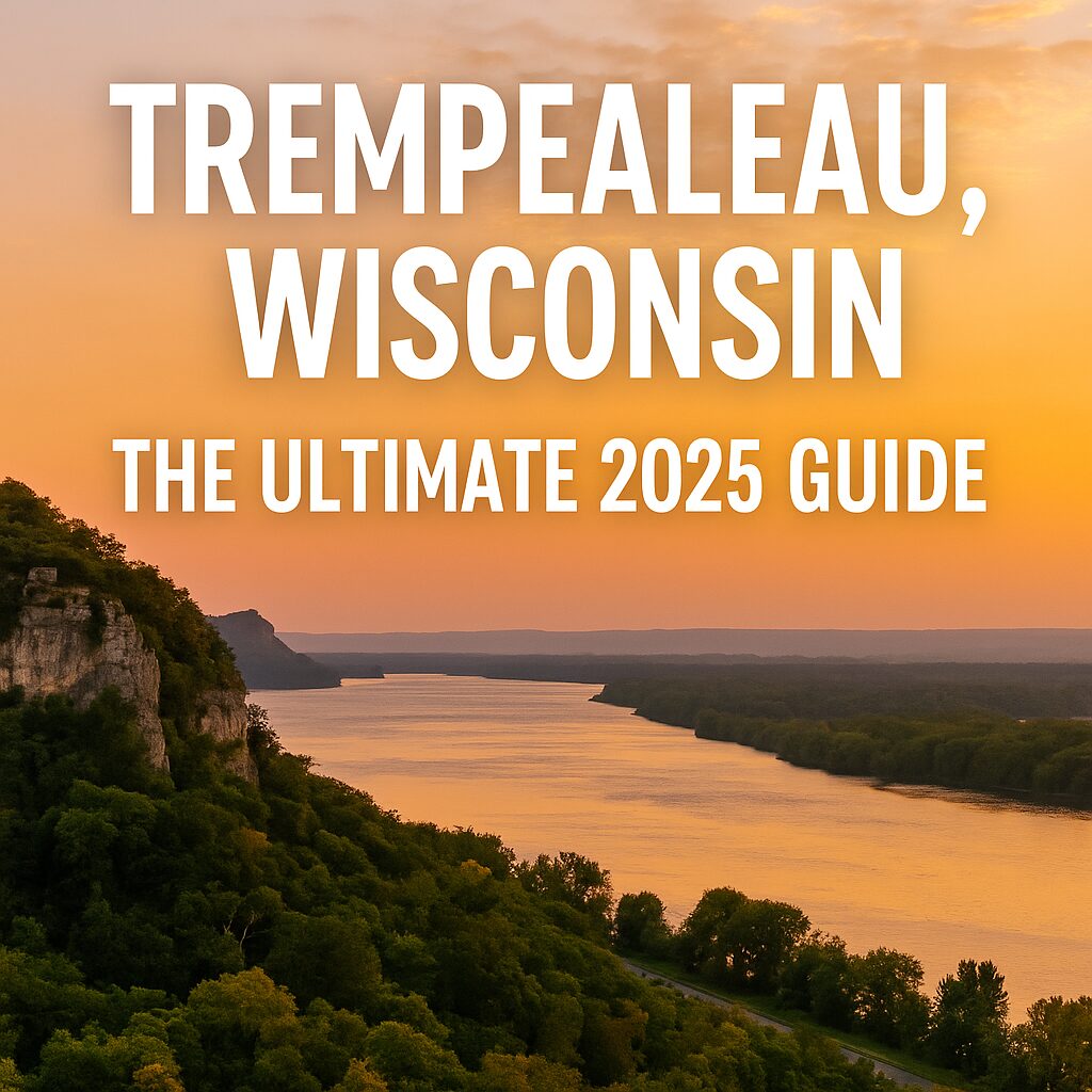 Trempealeau Wisconsin overlook at sunset – featured image for Dohrn Travels’ Ultimate 2025 Guide