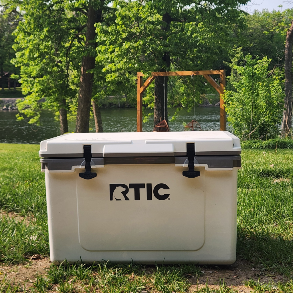 RTIC 65 QT Ultra-Tough Cooler Hard Insulated Portable Ice Chest Box for Beach, Drink, Beverage, Camping, Picnic, Fishing, Boat, Barbecue. Travel Essentials