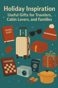 Holiday Inspiration Feature Image Pin - Gift ideas for travelers, cabin lovers, and families
