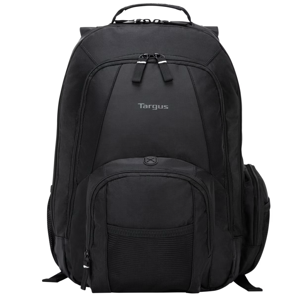 Durable Targus travel backpack used as a carry-on and everyday travel bag.
