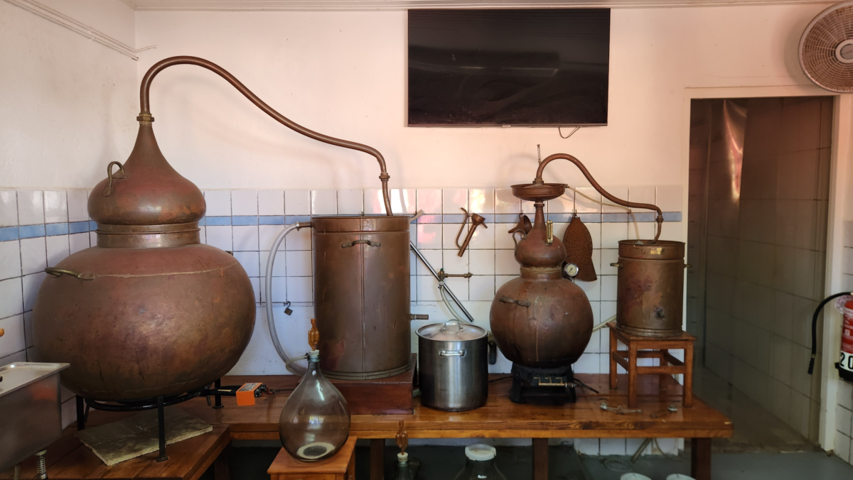 Traditional copper stills at The Cadushy Distillery in Bonaire