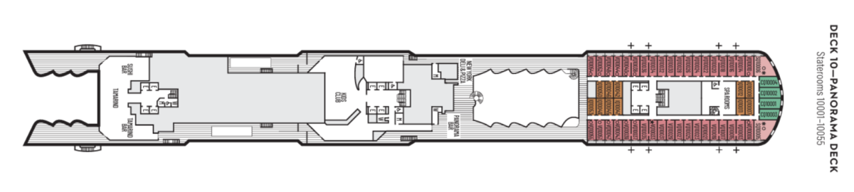 Holland America Rotterdam Deck 10 map showing Tamarind location