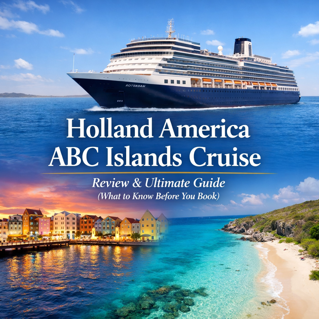 Holland America Rotterdam sailing during an ABC Islands cruise in the Southern Caribbean. Holland America ABC Islands Cruise