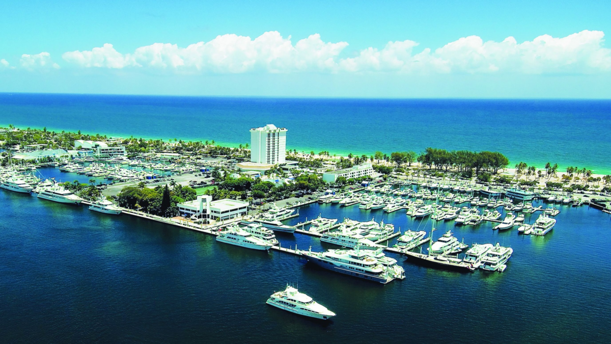 Bahia Mar marina and Atlantic Ocean in Fort Lauderdale