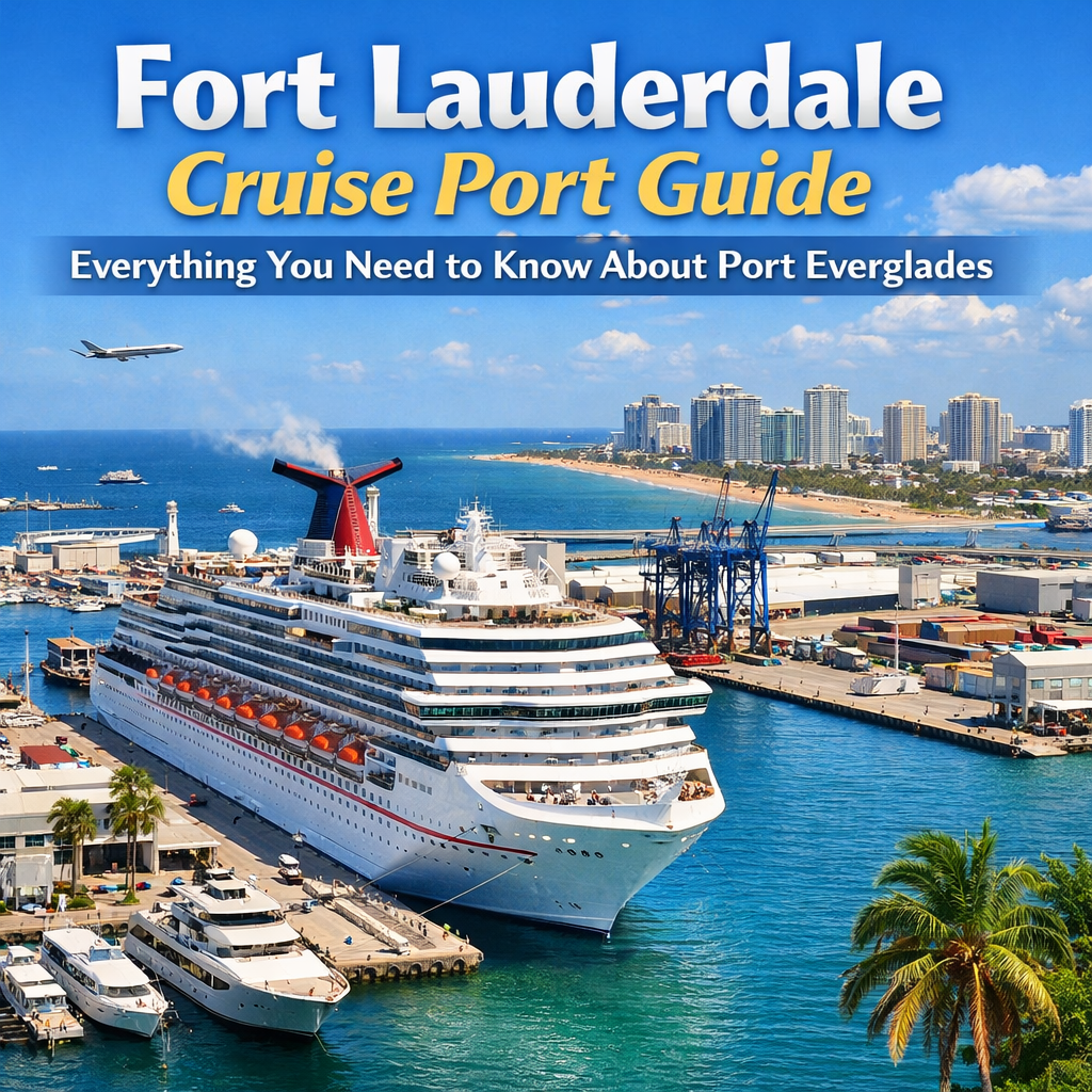 Fort Lauderdale Cruise Port Guide cover image showing cruise ship docked at Port Everglades with the Fort Lauderdale skyline