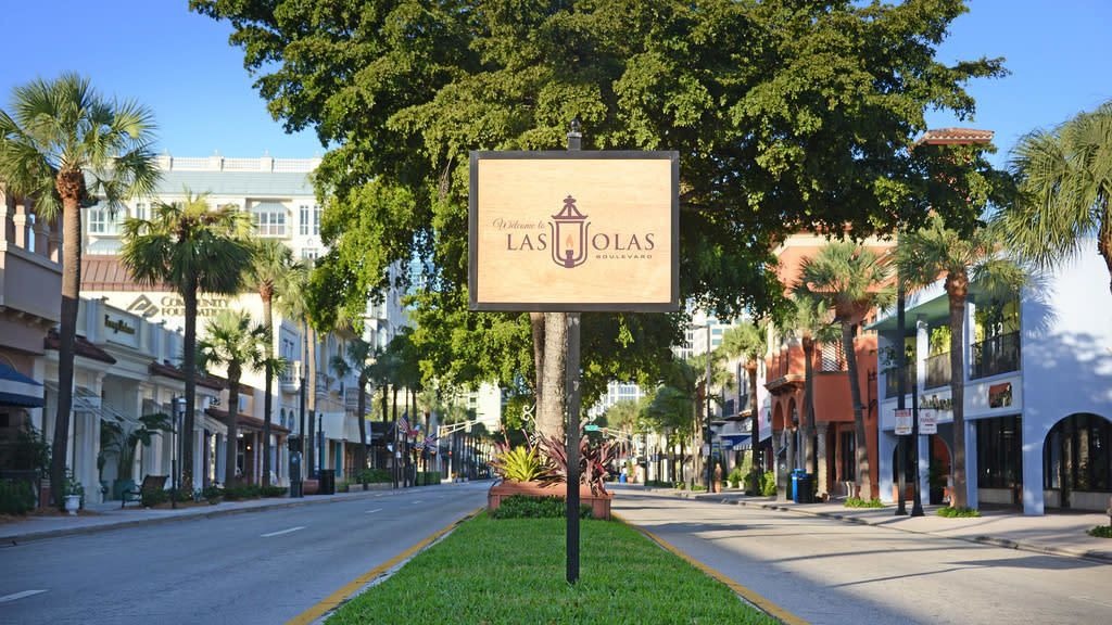 Las Olas Boulevard in downtown Fort Lauderdale near Port Everglades