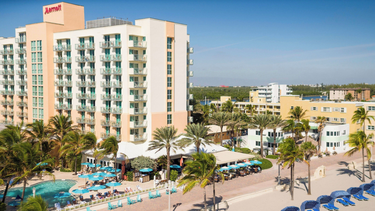 Hollywood Beach Marriott Exterior | Dohrn Travels Hollywood Beach Marriott hotel on the Broadwalk near Port Everglades