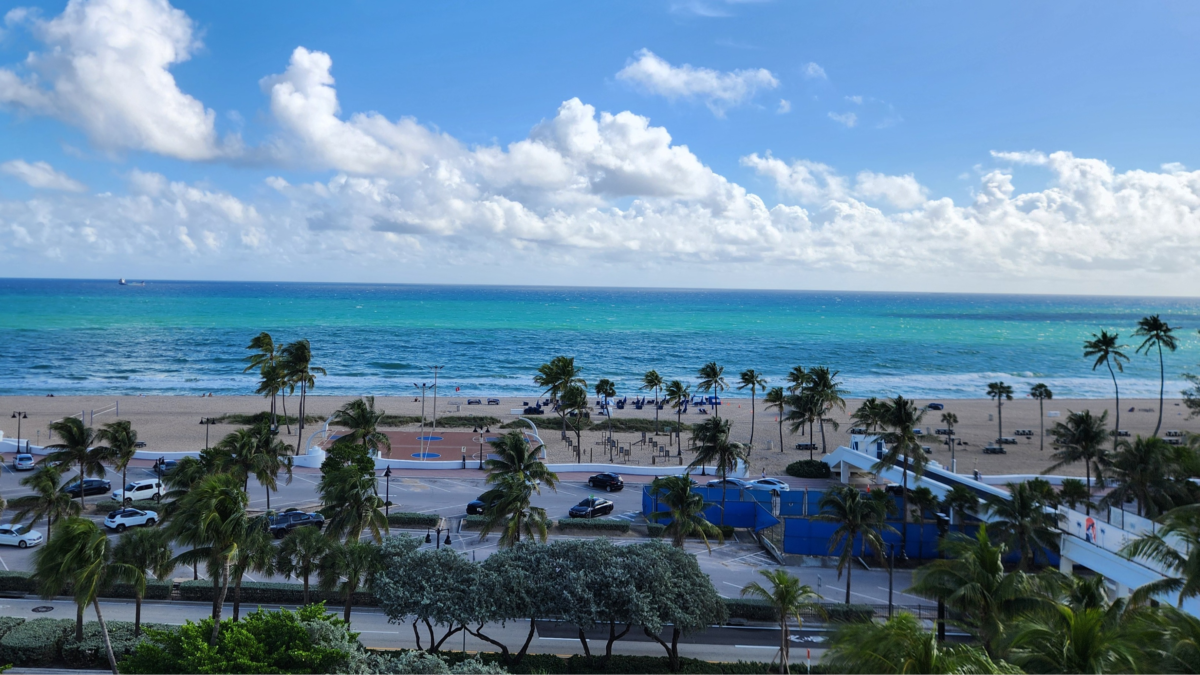Fort Lauderdale Beach View Near Port Everglades | Dohrn Travels View of Fort Lauderdale Beach from Bahia Mar Hotel near Port Everglades cruise port