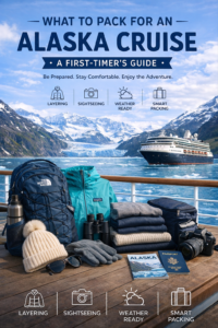 Alaska cruise packing list with essential gear and clothing for first-time cruisers