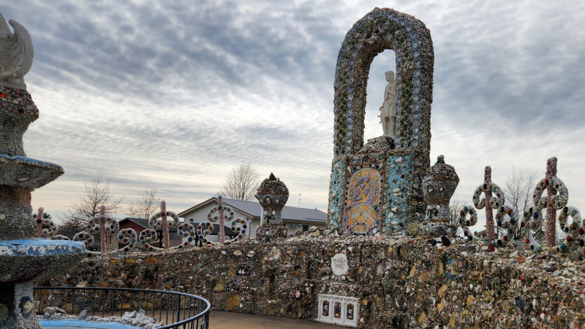 Dickeyville Grotto religious shrine made of stone and shells in Wisconsin