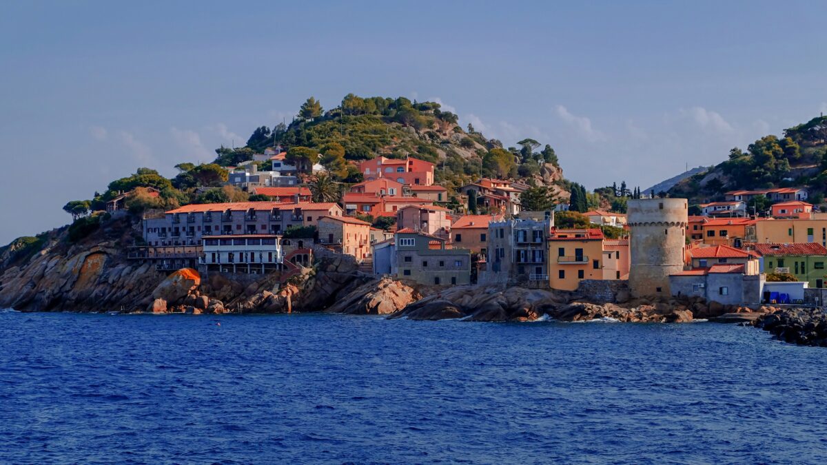 Giglio Island Italy viewed from the sea — a Mediterranean cruise port day destination