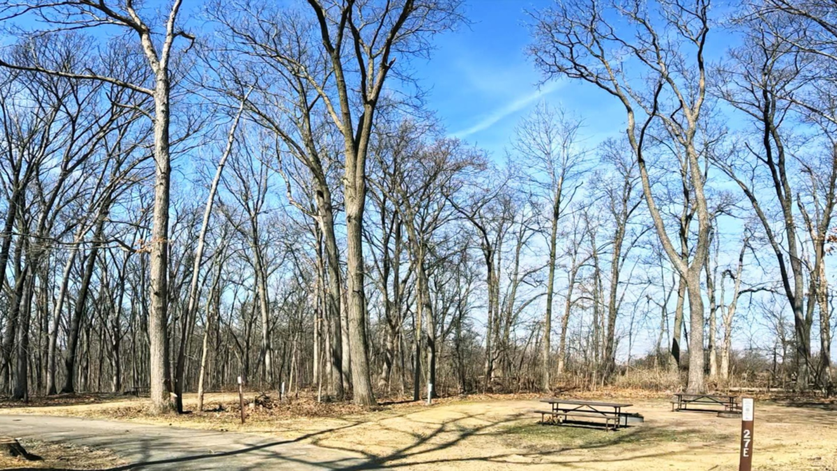 Campsite at Nelson Dewey State Park campground near Cassville Wisconsin