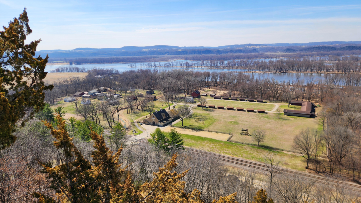 View of Stonefield Historic Site and Mississippi River from Nelson Dewey State Park