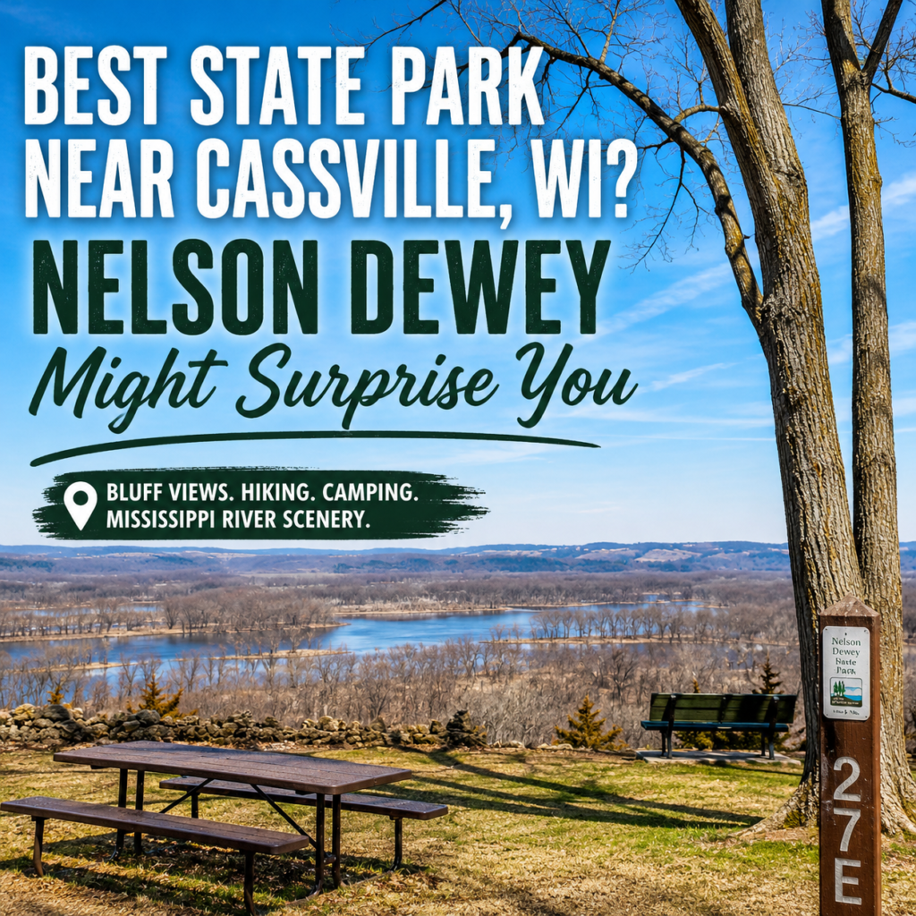 Mississippi River overlook at Nelson Dewey State Park near Cassville Wisconsin
