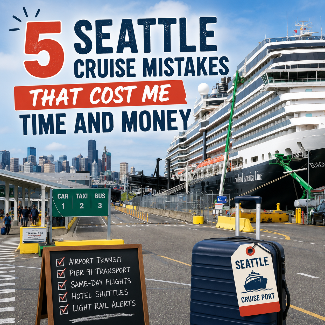 5 Seattle cruise mistakes that cost time and money before an Alaska cruise from Seattle. Seattle cruise port tips