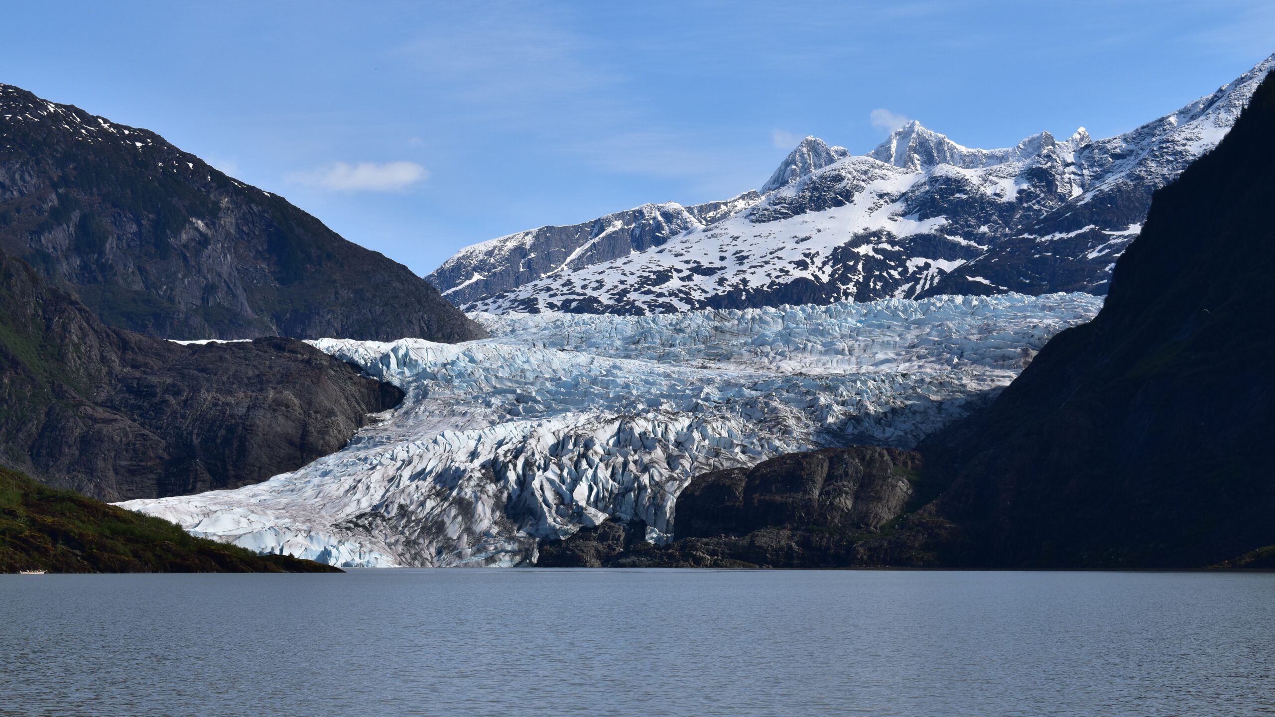 Mendenhall Glacier and surrounding mountains near Juneau Alaska