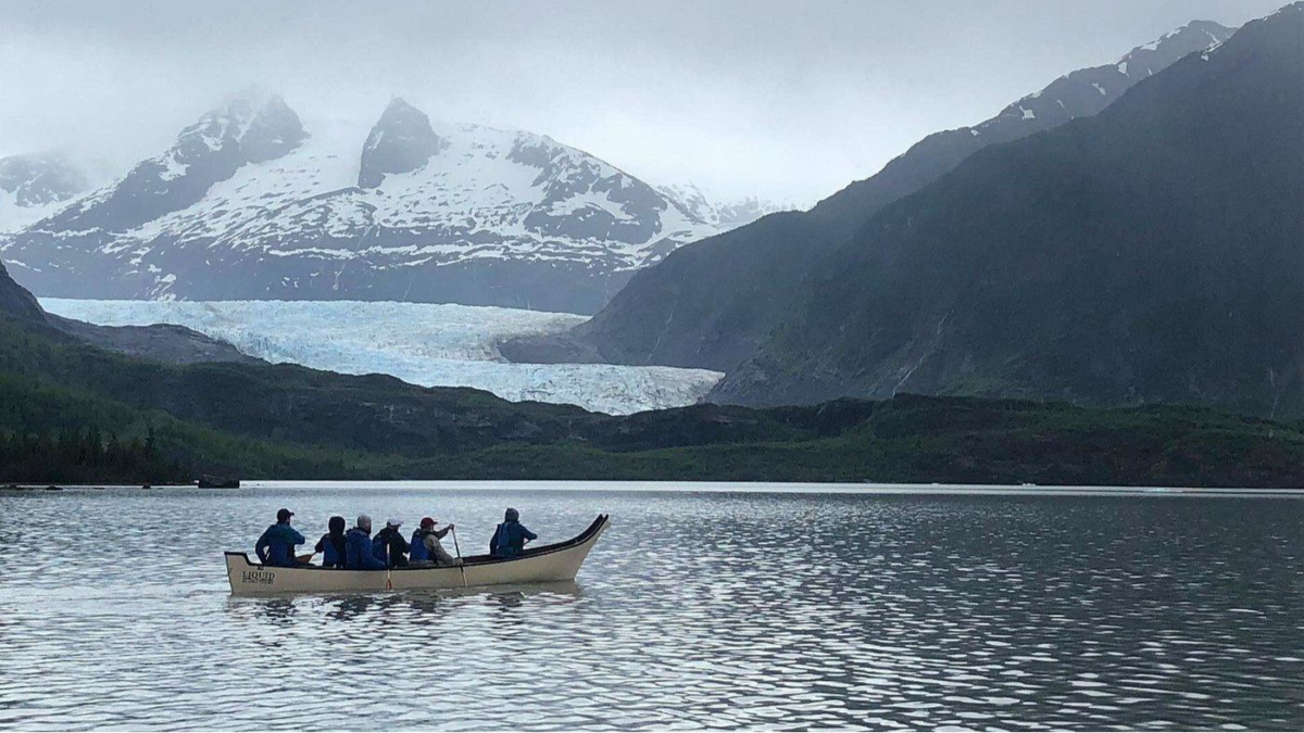 Mendenhall Glacier Lake Canoe Tour on Mendenhall Lake in Juneau Alaska