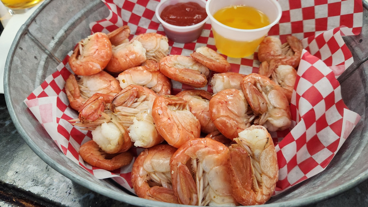 Cooked spot prawns served at Cold Water Bar & Grill in Sitka, Alaska.