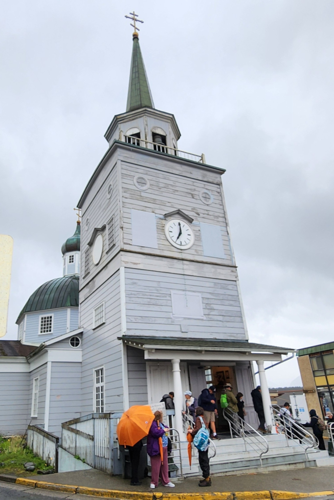 St. Michael’s Cathedral in downtown Sitka, Alaska on a rainy cruise port day